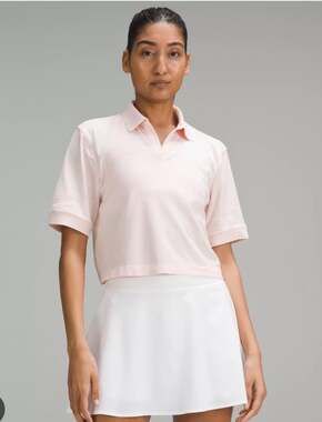 Lululemon Swiftly Tech Cropped Polo Shirt Size 8 Light Pink